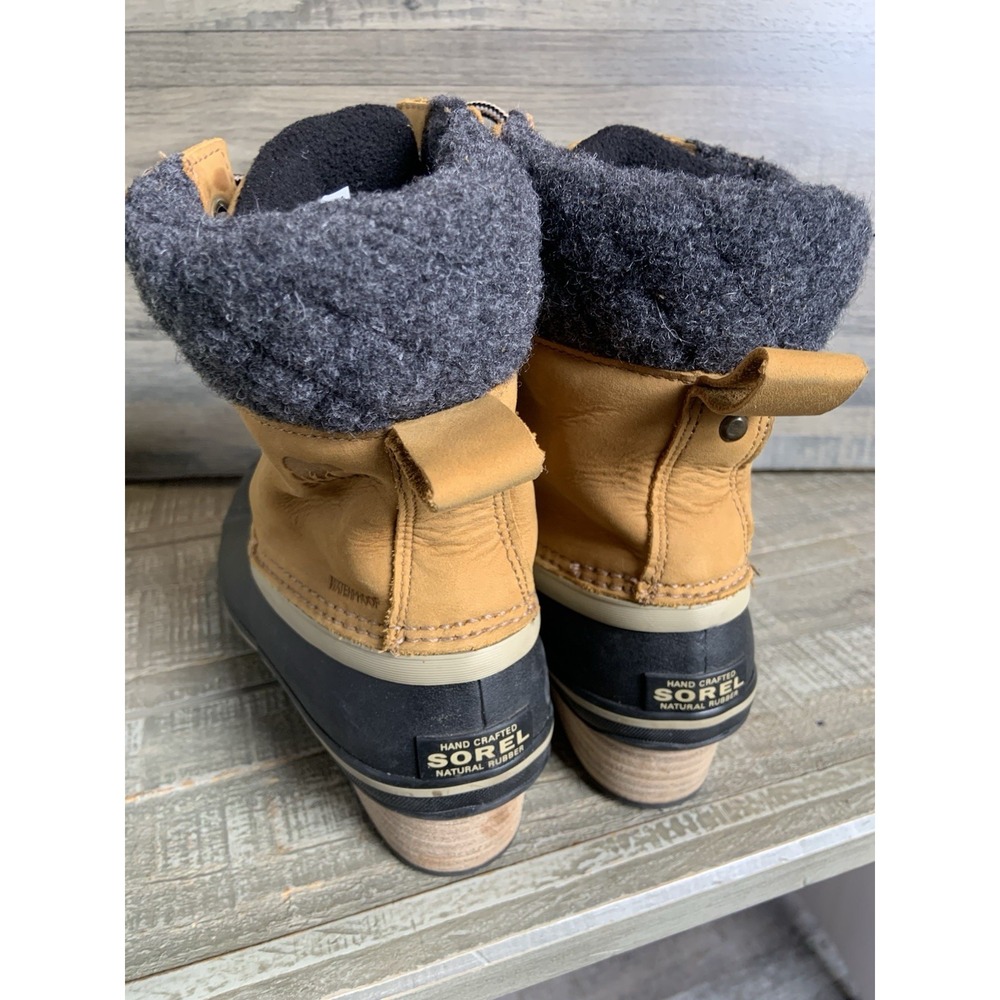 Sorel Slimpack Lace II Duck Boots Womens 9 NL2348-286 Elk Black Unique Heel - Picture 3 of 8